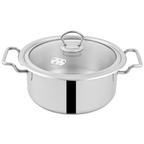 Alpha Stainless Steel Casserole Pot | Glass Lid/Steel Lid | Encapsulated Bottom