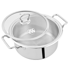 Alpha Stainless Steel Casserole Pot | Glass Lid/Steel Lid | Encapsulated Bottom