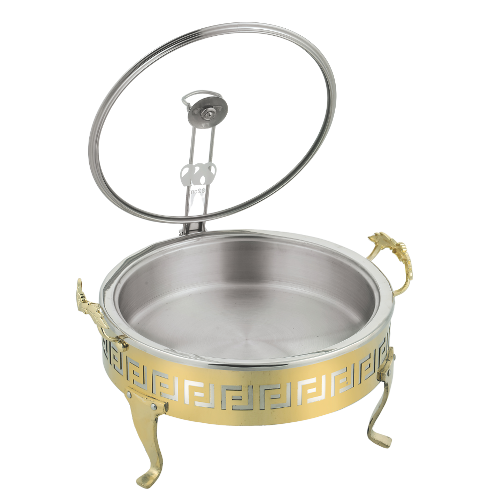 Food Container Shahi GL – Elegant Brass & Stainless Steel with Secure Lid | Ideal for Serving