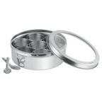 Stainless Steel Spice Box Eastern | Glass Lid | 7 Bowls with Spoons