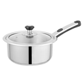 Alpha Stainless Steel Sauce Pan | Encapsulated Bottom | Glass Lid/Steel lid