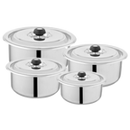Alpha Stainless Steel Casserole Pot Glory Plus | Steel Lid | Encapsulated Bottom