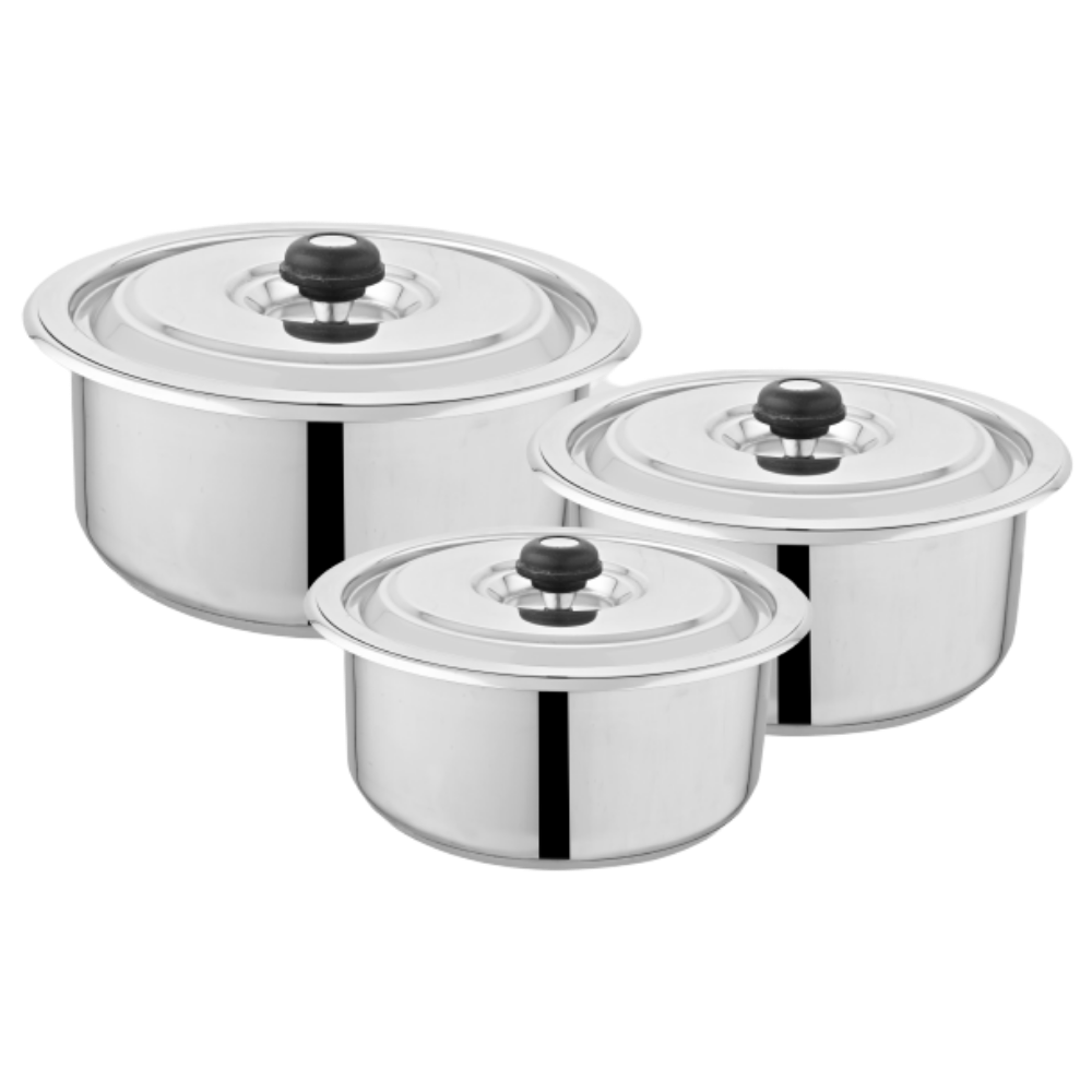 Alpha Stainless Steel Casserole Pot Glory Plus | Steel Lid | Encapsulated Bottom