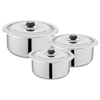 Alpha Stainless Steel Casserole Pot Glory Plus | Steel Lid | Encapsulated Bottom