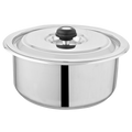 Alpha Stainless Steel Casserole Pots Glory | Steel Lid | Curved Edge | Encapsulated Bottom