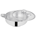 Mex Stainless Steel Hotpot | Hot and Cool Body | Glass Lid | Lid Locks