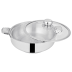 Mex Stainless Steel Hotpot | Hot and Cool Body | Glass Lid | Lid Locks