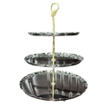 "Duro Stainless Steel Cake Stand | Elegant Design | 3 and 2 Shelves | Golden Flower"