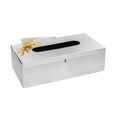 Stainless Steel Tissue Box | Elegant Design | Golden Flower