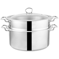 Alpha Stainless Steel Steamer (Cuisine) | Glass Lid/Steel Lid | Encapsulated Bottom