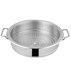 Alpha Stainless Steel Steamer Pan and Jali | Pan with Glass Lid/Steel Lid