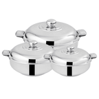 Rex Stainless Steel Hotpot | Hot and Cool Body | Steel Lid | Lid Locks