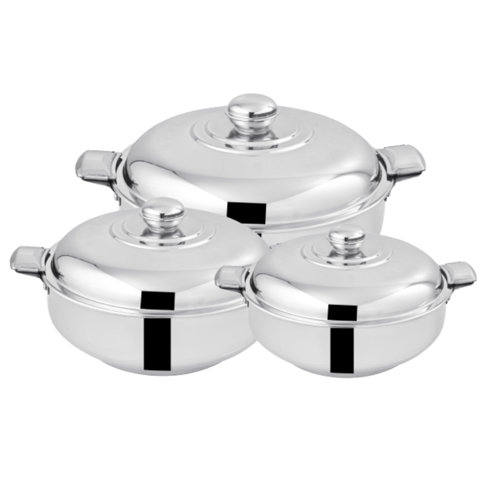 Rex Stainless Steel Hotpot | Hot and Cool Body | Steel Lid | Lid Locks