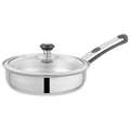 Alpha Stainless Steel Frying Pan | Glass Lid/Steel Lid | Encapsulated Bottom