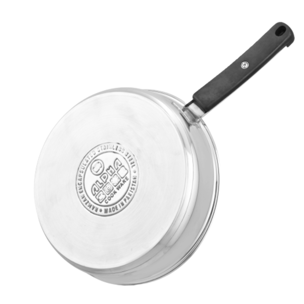 Alpha Stainless Steel Frying Pan | Glass Lid/Steel Lid | Encapsulated Bottom