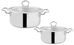Alpha Stainless Steel Casserole Pot | Glass Lid/Steel Lid | Encapsulated Bottom