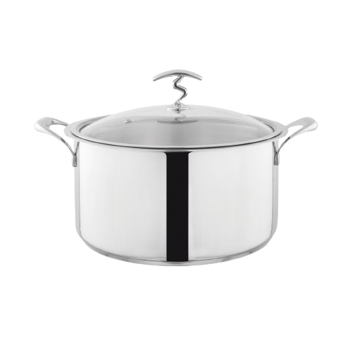 Alpha Crown Stainless Steel Casserole Pots | Encapsulated Bottom | Glass Lid | (304)Foodgrade