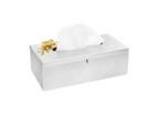Stainless Steel Tissue Box | Elegant Design | Golden Flower