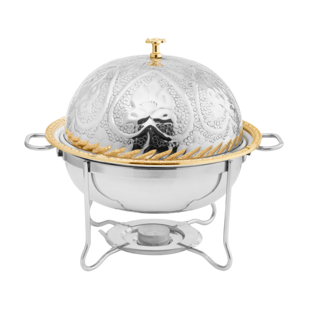 Virsa Stainless Steel Serving Dish (Dish Donga) with Decorative Lid – Luxury Buffet Food Warmer for Home & Serving